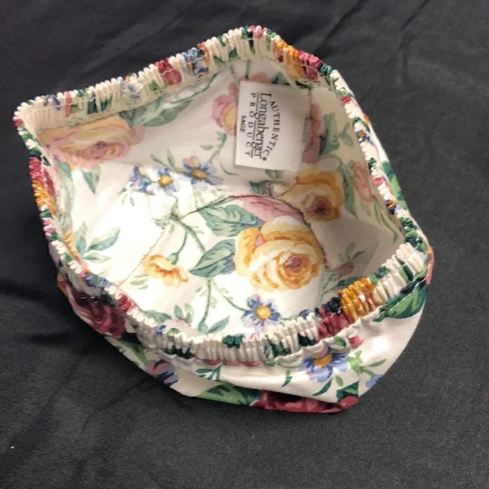 Longaberger Garden Splendor Sage Booking Basket 5” liner